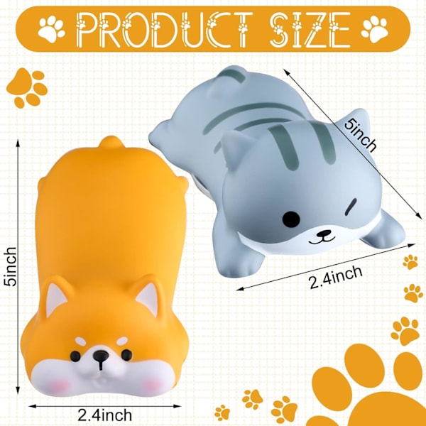 2 stk. musemåtte håndledsstøtte søde håndledsstøttepude Kawaii dyr kæledyr pude form håndledsstøtte støtte skum håndled skridsikker skrivebordstilbehør (Shiba Inu kat)