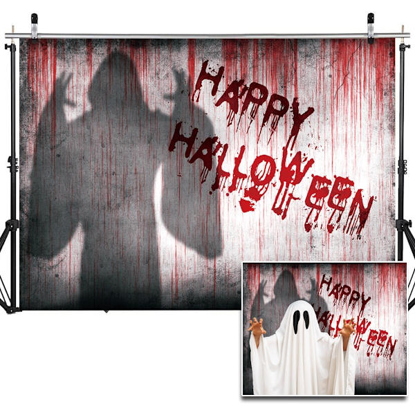7X5FT Skummelt Halloween-fest Bakgrunn Halloween-bakgrunner for Fotografering Stoff Ghosting Fotobakgrunn DH-700
