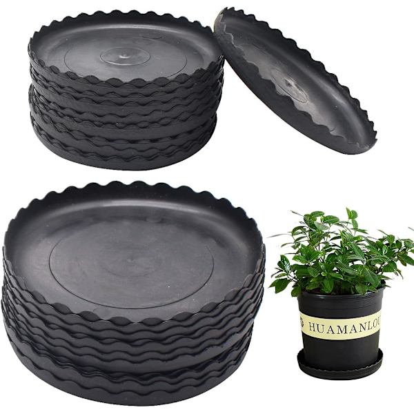 24 Aaltomaista Kasvilautasta - Muovinen Istutuslautan Tiputusalusta / Kestävä Raskaankalustinen Valkoinen Kasvilautan (13,5cm*12kpl + 21cm*12kpl)