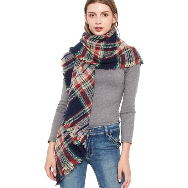 Ternet Tartan Plaid Tørklød Blødt Varm Sjal Kappe Tæppe Halstørklæder Fashion Wrap