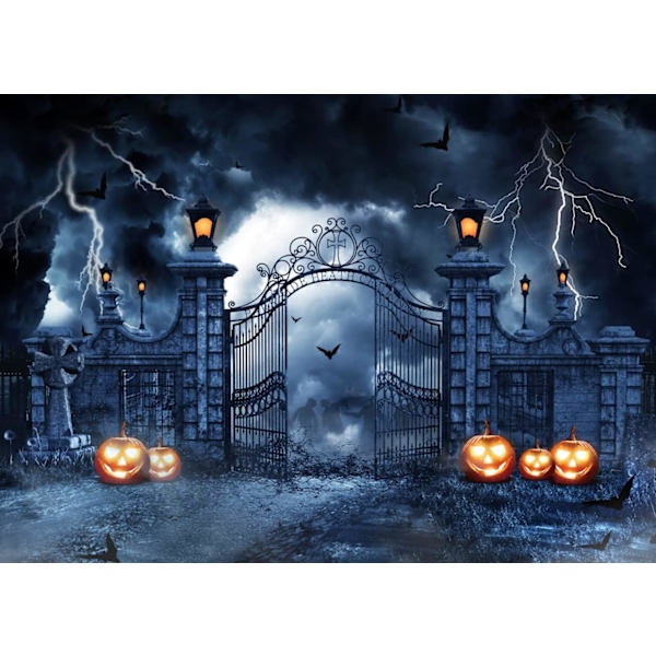 Pelottava Halloween-tausta Kurpitsa Valokuva Tausta Kauhealle Halloween-teemajuhlan Koristeluun 12471 (8x6FT)