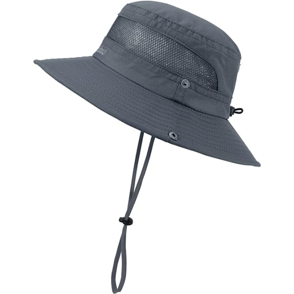 Børn Solhat UPF 50+ Solbeskyttende Bucket Hat til Børn Drenge Piger Bred skygge Sommer Strandfiskeri Safari Justerbar Hat