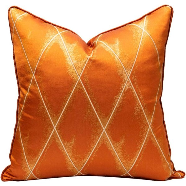 Geometrisk diamantmønstret pudebetræk Dekorative firkantede pudebetræk Pudebetræk til sengesofa Sofastol Bilindretning til hjemmet (orange, 18"x18")