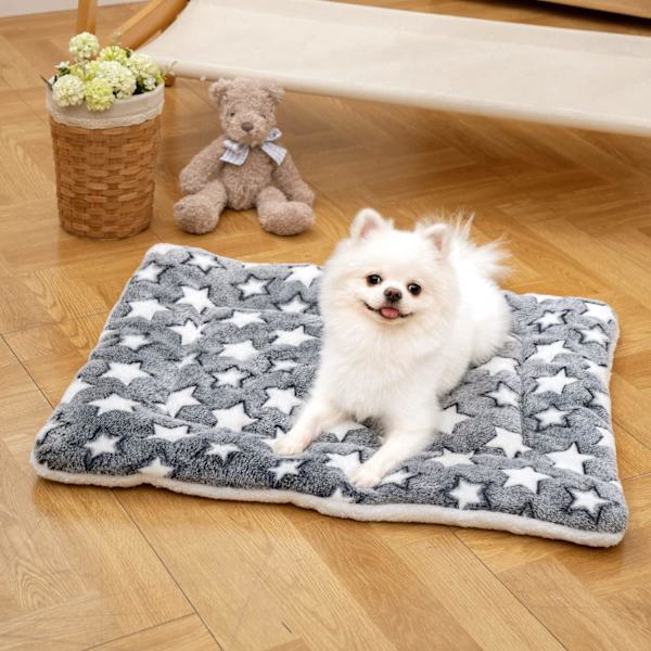 2 stk. hundekasse seng madras - fleece kæledyr pude seng måtte, vaskbar kattepude pude til mellemhund kat hvalp (M)