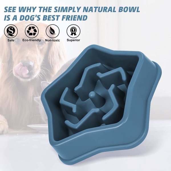 Långsam matare hundskål - Maze Puzzle Feeder Hund långsam matare skål, Lila hundskål långsam matare, 2 koppar långsam matare hundskålar för små, medelstora,