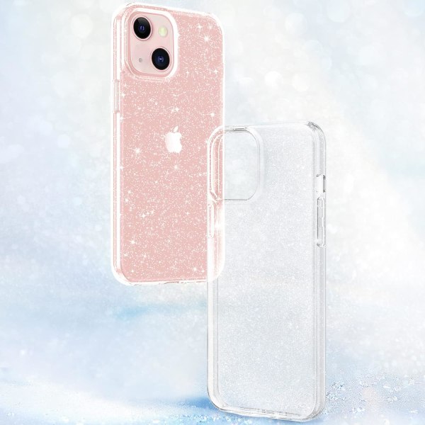 Yhteensopiva iPhone 13 -kotelon kanssa Kirkas Glitter Sparkle Bling Kimalteleva Iskunkestävä Suojaava Söpö Ohut Ohut Puhelimen Kotelot Kansi