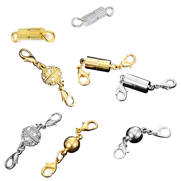 Armbandsspännen 12 st smyckespännen Hummerspännen Smycken för armband Halsband Tillverkning (Guld och silver)
