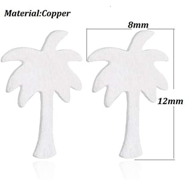 Heyone Rustfrit Stål Tiny Strand Palme Stud Øreringe Sommerferie Smykker