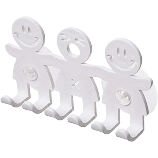 Söt tandborsthållare med sugkopp för badrumsväggmonterad Smiley Emoji heminredning, 1
