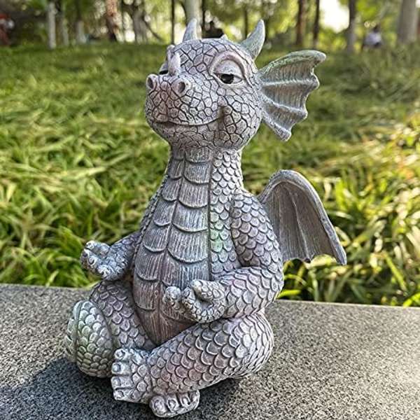 Puutarha Lohikäärme Patsas Onnellinen Dinosaurus Hurraa Sinulle Hartsi Pieni Kuva Koriste Aksentti Veistos Kivi Viimeistely 6 Tuumaa Korkea Kotiin Sisä- Ja Ulkotiloihin