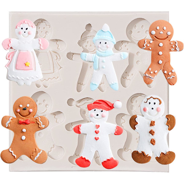 Julemand Fondant Siliciumforme, Silikone Chokolade Slikform til Jul Fødselsdagsfest Kage Dekoration Cupcake