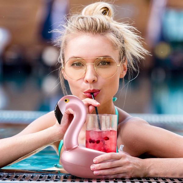 12 kappaletta Ilmatäytteinen Juomateline Flamingo Juoma Kellukkeet Uudelleenkäytettävä Ilmatäytteinen Söpö Eläin Kuppi Aluslaatat Uima-allas Kuppi Pidikkeet Kesän Uimajuhliin