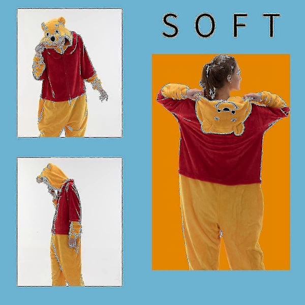 Ihoa myötäilevä unisex-aikuisten Sie-pyjama, eläinasu, yöasu Piglet 3-4t