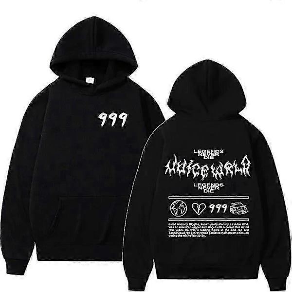 Juice Wrld Rapper Hættetrøjer Herre og Dame Street Fashion Jakker Populære Hip Hop Sweatshirts Vinter Oversized Langærmet Streetwear 2 L