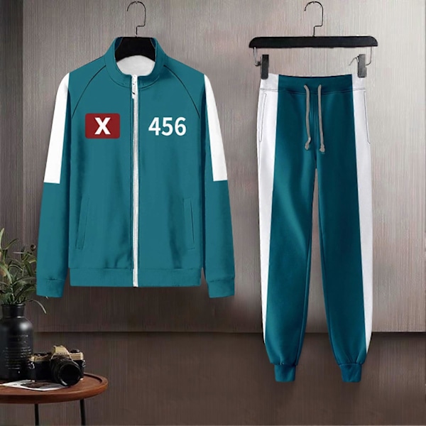 Squid Games Kostyme, Squid Games Kostyme Barn, Squid Games Treningsdress, Koreansk Folkespill Kostymesett, Squid Games Barnekostyme, Cosplay Blue C,100 cm