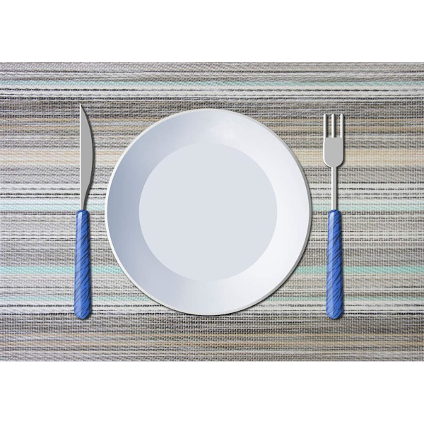 Stilfulla placemats för matbord Set om 6, tjockare och tätare tvärvävda placemat halkfria vinyl tvättbara bordsmattor (Multi Teal)