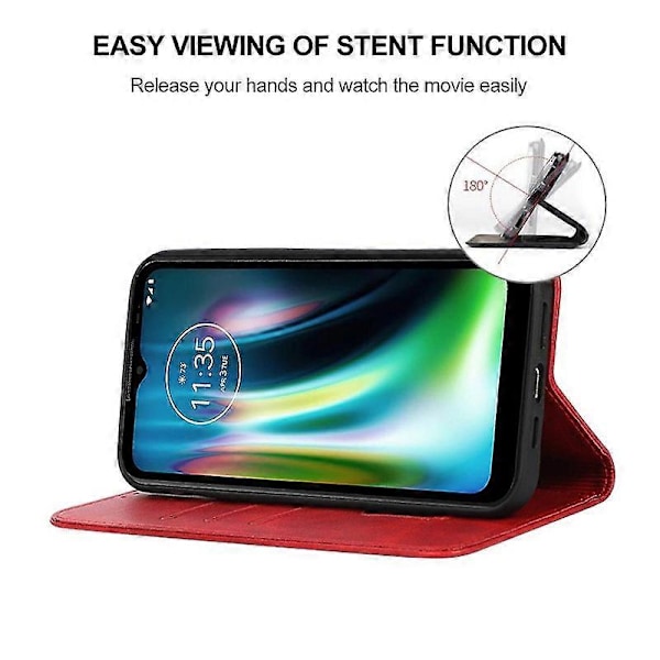 Läderfodral för Motorola Moto Defy 2021 Red