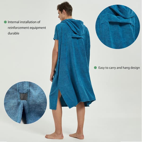 Strandhåndkle poncho for menn, voksen hettegenser for kvinner, hettegenser bad