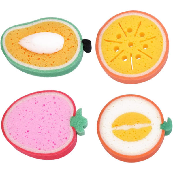 4-pack badsvampar skumbadsvamp söt fruktform barn