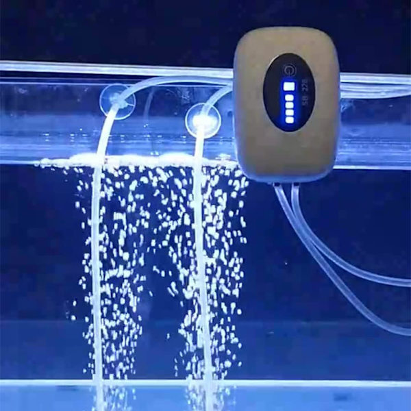 Akvarie Luftpumpe Genopladelig Bærbar Fisktank Luftpumpe USB Aerator Batteri Akvarium Bubbler En Eller Dobbelt Udløb Til Fisktank,Fiske,Fisk