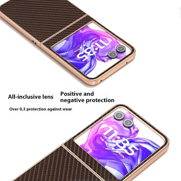 Motorola Razr 50 5G -puhelimen kuori, galvanointipinnoitettu, hiilikuitukuvioitu PU+TPU-suojakuori Multicolor Style G