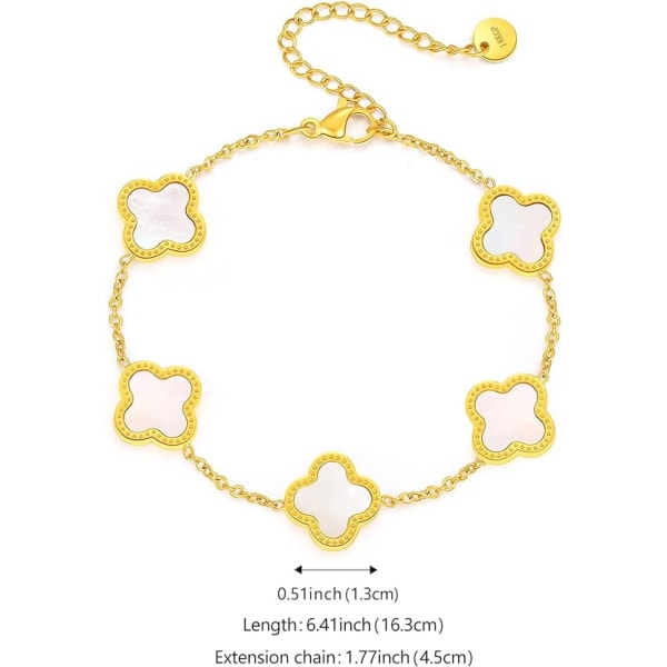 Lucky Clover Sets Halsband Hänge Örhängen Armband för kvinnor Flickor 18k guldpläterad berlock söta smycken kvinnors flickor present