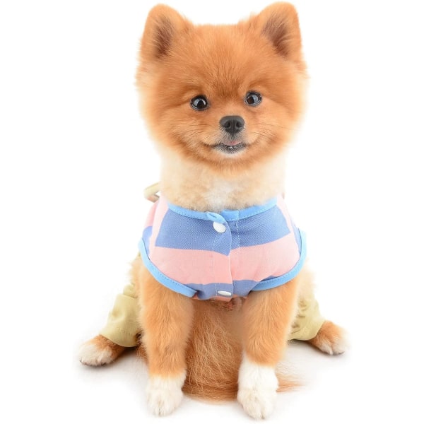 Husdjur bredrandig skjortoverall kläder jumpsuit för små hundar katter pojke flicka valp tröja väst med byxor söt Yorkie Chihuahua kläder