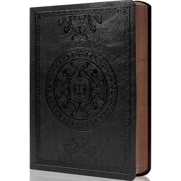 Läder Vintage Journal för Män Mjukt Omslag 256 Linjerade Sidor Anteckningsbok 180 Ligger Platt för Skrivande Resedagbok, 5,7'' X 8,3'', Svart