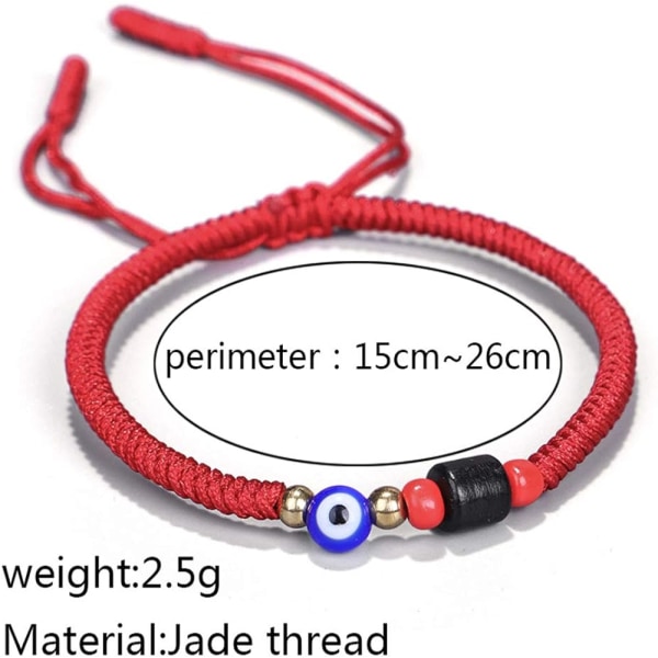 Heyone Punainen/Musta Paha Silmä Rannekoru Naisille Miehille Teini-Itytöille Pojille Käsin Kudotut Tiibetin Buddhalaisia Rannekoruja Suojaukseen Ja Onneen