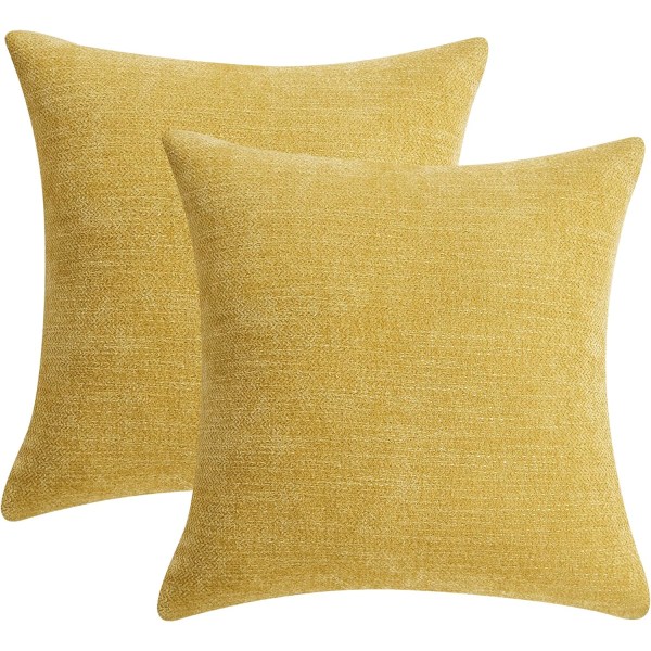 2 pudebetræk Medium Throw pudebetræk Sofa, stue, boligindretning, firkantet funktionspudebetræk (guld, 18 x 18 tommer)