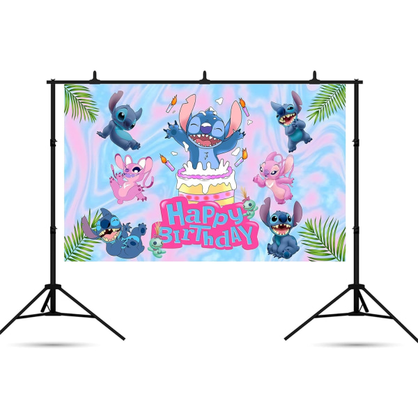 Sommerlig hawaiiansk Aloha-bakgrunn for Lilo og Stitch-tema bursdagsfestrekvisita 5x3ft tropisk fotobakgrunn for Stitch-tema