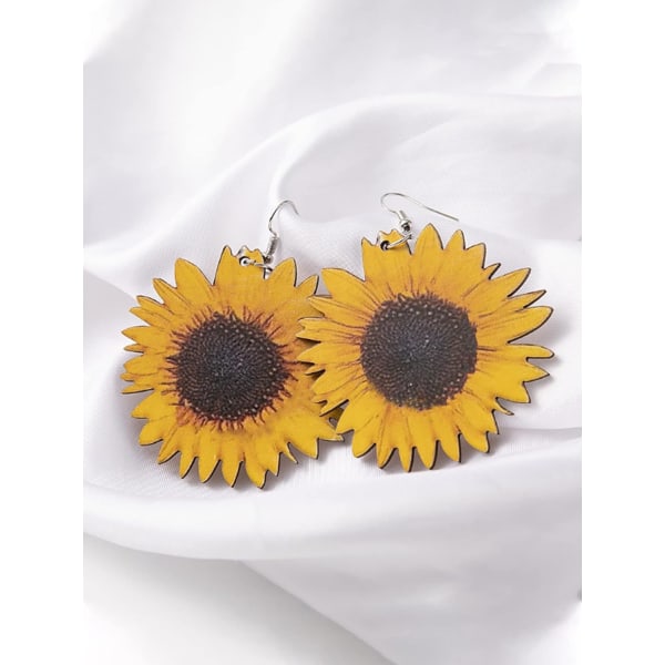 Solsikke Øreringe til Kvinder 3D Solsikke Daisy Blomster Drop Dangle Øreringe Boheme Solsikke Statement Øreringe Smykker…