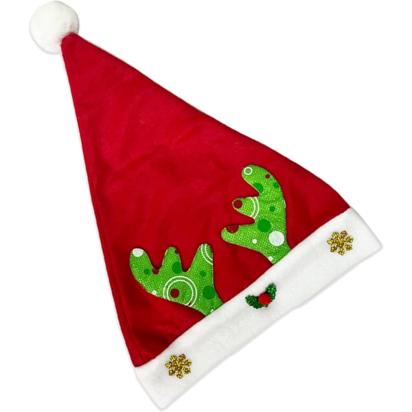 Jouluhattu Joulupukki Jouluhatut aikuisille, Joulupukin hatut Punaiset Valkoiset Juhlapäähineet Vihreät Sarvet Joulupukki