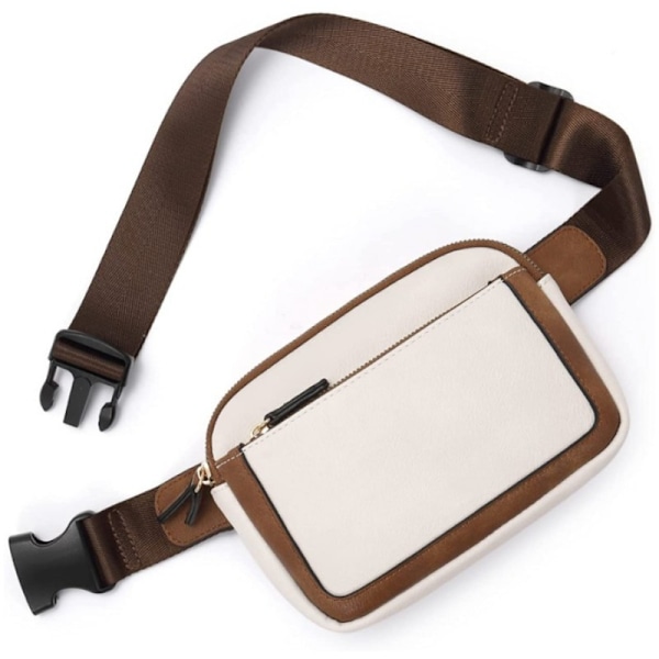 Kvinnor PU läder bältesväska Crossbody midjeväska Reseaxelväskor Black