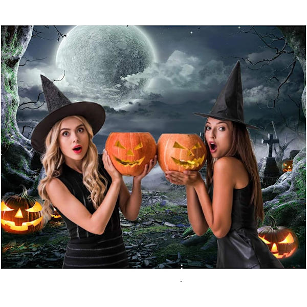 Halloween-tausta valokuvaukseen Kauhuelokuvan tausta Pelottava kurpitsa Kuutausta Juhlan koristeluun Studiotarvikkeet 11897 (8x6FT)