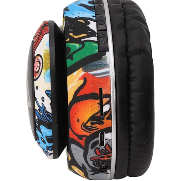 Goshyda Langattomat Bluetooth-kuulokkeet, Melua Kuulokkeet ja Ammattimainen Subwoofer-kaiuttimet, Langalliset Kuulokkeet Syvällä Bassolla ja Graffiti D