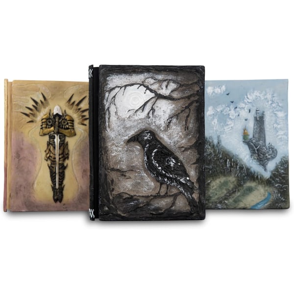 3D Relief Notebook Journal Writing Embossed Notebook Journal Handmade Daily Notepad Antique Travel Diary(7.3\" x 5.1\" (Blå-slott)