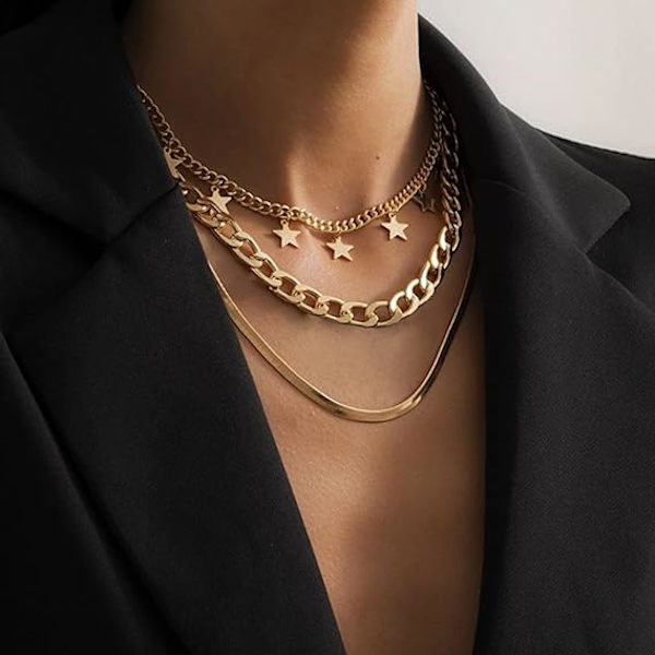 Gullstjerne Choker Halskjede for Kvinner Søt Halskjede for Tenåringsjenter Trendy Stjerne Halskjede Choker Justerbar
