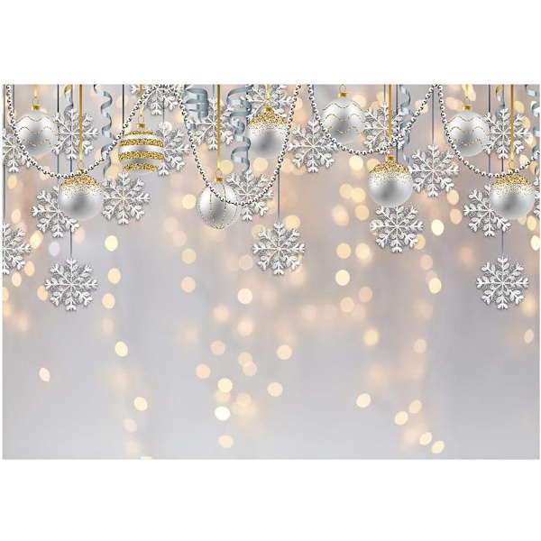 7x5ft Talvimarjapuutarha Juhla Tausta Valokuvaus Valkoinen Joulu Merry Xmas Lumhiutale Glitter Bokeh Tausta Sparkle