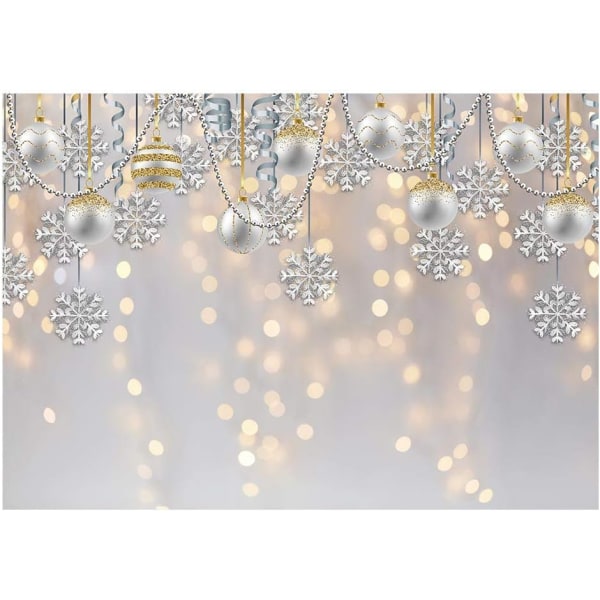 7x5ft Winter Wonderland Party Baggrund til Fotografering Hvid Jul Glædelig Xmas Snefnug Glitter Bokeh Baggrund Sparkle