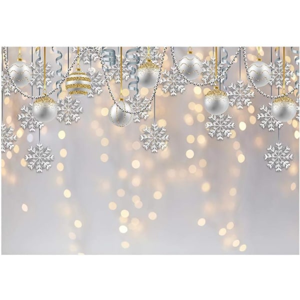 Heyone 7x5ft Winter Wonderland Party Backdrop for Photography White Christmas Merry Xmas Snowflake Glitter Bokeh Background Sparkle Baby