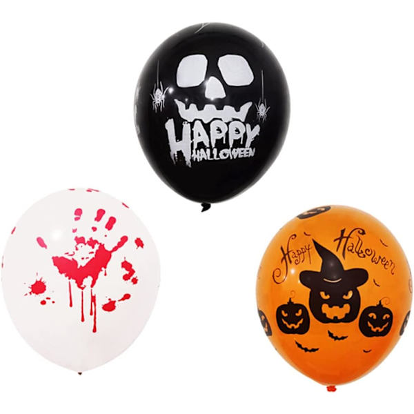 Latexballonger 100 st Halloweenfest ballonger Halloweenfest festartiklar decore runda spökhusfest ballonger dekor halloween dekorationer