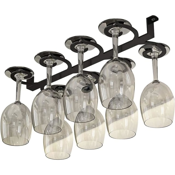 Vinglashållare Inverterad glashållare, Vinglasförvaringshylla, enkel installation, 10 kg bärande, svart/guld/vit