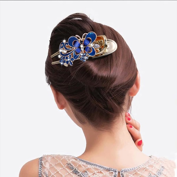 Alligator Hair Clips for Styling, Hair Claw Clips for Thick Long Hair, Styling Hair Clips with Rhinestone Flower Butterfly Women Girls