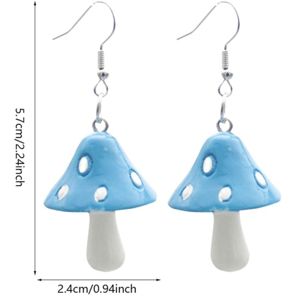 Fashion Women Sweet Fresh Handmade Plastic Simulation Mushroom Long Pendant Earring Jewelry Accessories Gift