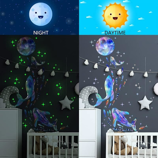 Värikkäät Valaskalastavat Tähdet Luminoivat Seinätarraa Hohtaa Pimeässä Maailman Tarrata Lastenhuoneen Seinäkoriste Hohtava Tähti Maalaus Tarra Fashionmore Green Life