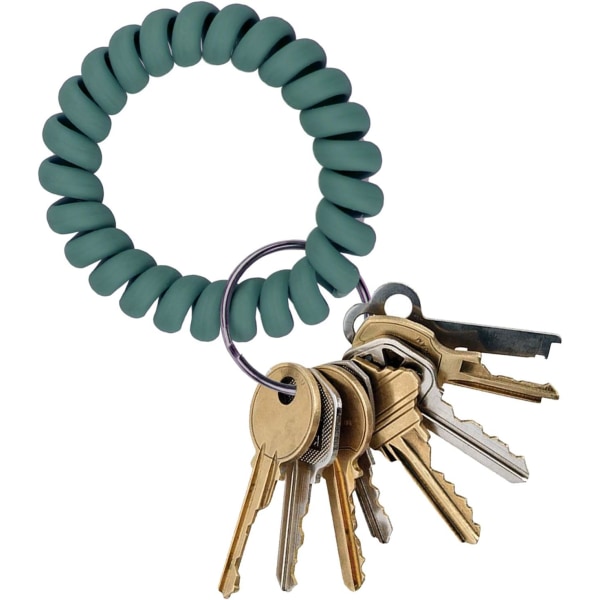 30-pack handledsspole, 10-färgs plastarmband, elastiskt töjbart spiralarmband, nyckelring nyckelring för gym, pool, ID-märke