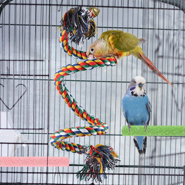 Fågelpinne Stativ Fågelrep Pinne Fågel Leksaker 3 st för Parakiter Nymfkakaduor, Conures, Aror, Kärleksfåglar, Finkar