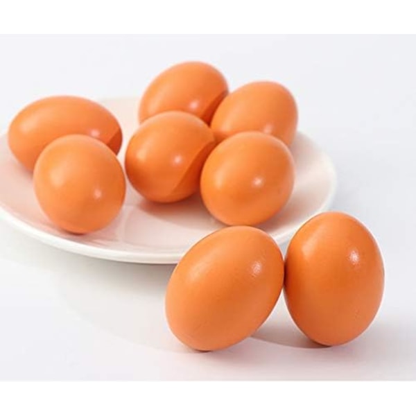 Hönsägg Falska Kycklingägg Set Trä Falska Ägg Hjälp Läggande Höns Gård Verktyg Fjäderfä Bo Dummy 6 Stycken Dummy Ägg