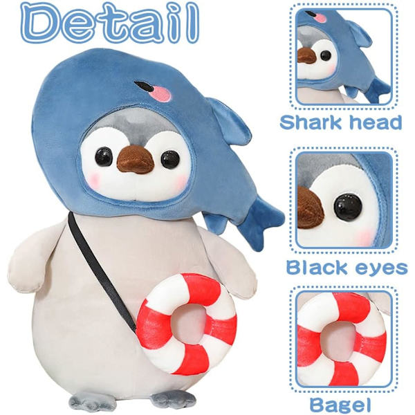 9,8 tuuman söpö pingviinivalas Mukautettu pehmolelu Plushie-nukke Kawaii Pehmeä pingviini Plushie-nukke valaspuvussa koristeluun pojille ja tytöille